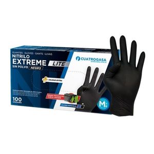 LUVAS NITRILO PRETAS EXTREME LITE SEM PÓ XL 100UN.