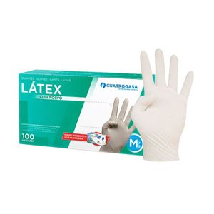 LUVAS LATEX BRANCAS COM PÓ S 100UN.