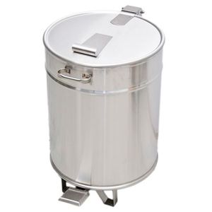 BALDE INOX 95L C/RODAS E TAMPA