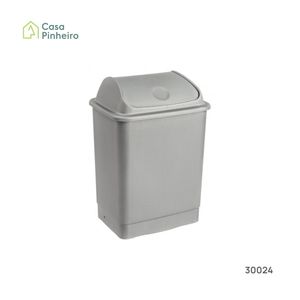 BALDE 26L CINZA METAL C/ TAMPA BASCULANTE