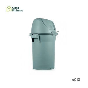 BALDE 52L CINZA COM TAMPA BASCULANTE