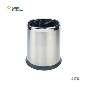 PAPELEIRA REDONDA INOX ESCOVADO HI-SET 10L