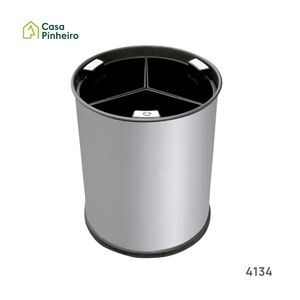 BALDE RECICLAGEM INOX ESCOVADO C/3 SEPARADORES 3X3.3LT