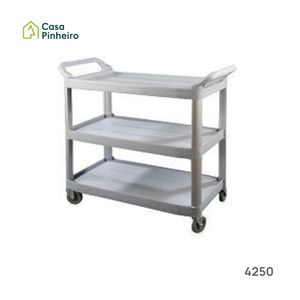 CARRO CATERING CINZA C/3 ESTANTES