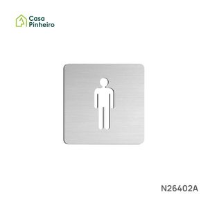 PICTOGRAMA HOMEM EM INOX 150X150MM
