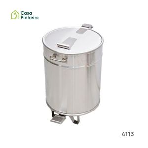 BALDE INOX 95L C/RODAS E TAMPA