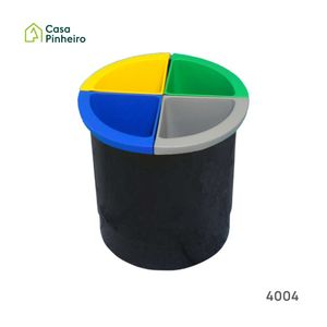 PAPELEIRA PRETA 13L C/ 4 SEPARADORES