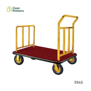 CARRO HOTEL PORTA-MALAS DOURADO C/PLATAFORMA