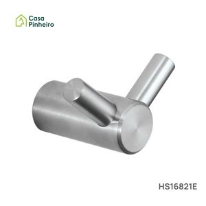 CABIDE DE PAREDE DUPLO EM INOX ESCOVADO