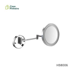 ESPELHO EXTENSÍVEL DE AUMENTO 3X COM ILUMINAÇÃO LED