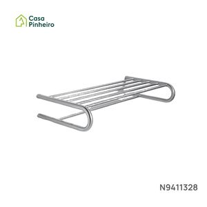 PRATELEIRA COM TOALHEIRO EM INOX ESCOVADO 600 MM
