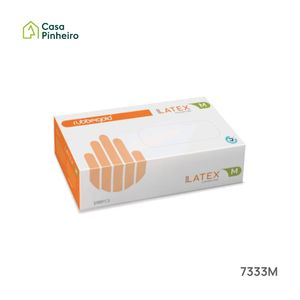 LUVAS LÁTEX BRANCAS SEM PÓ M 100 UNI HS