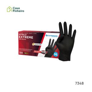 LUVAS NITRILO PRETAS EXTREME SEM PÓ XL 100UN.
