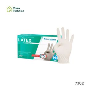 LUVAS LATEX BRANCAS COM PÓ L 100UN.