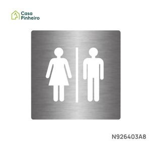 PICTOGRAMA HOMEM/MULHER EM INOX 150X150MM