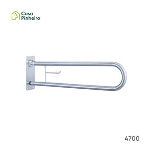 BARRA DE APOIO REBATIVEL EM INOX ESCOVADO 840MM