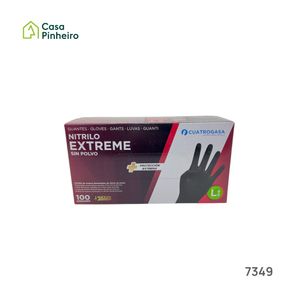 LUVAS NITRILO PRETAS EXTREME SEM PÓ L 100UN.